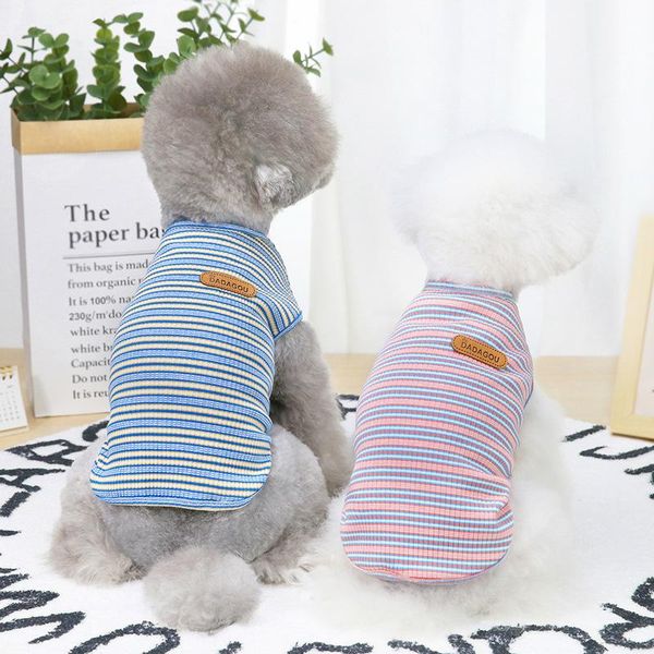 

dog apparel stripe clothes vest simple dogs clothing fashion spring summer chihuahua colorful pet coutume trendy soft ropa para perro