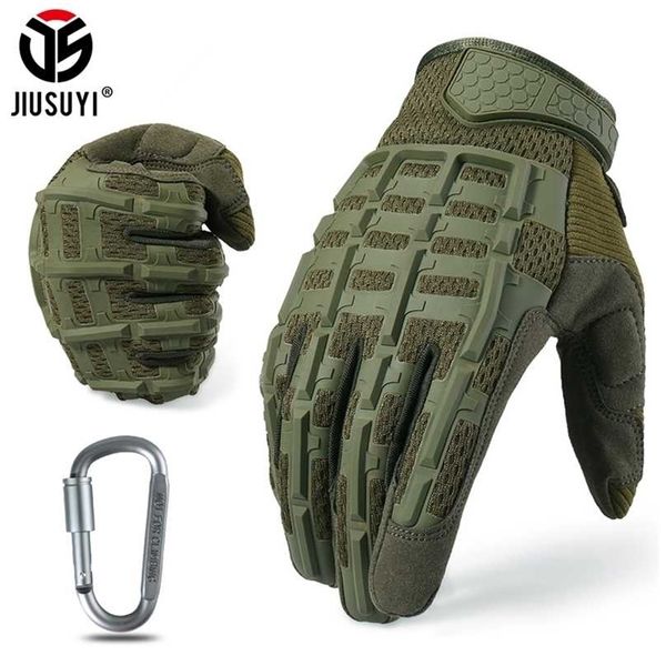 

tactical army full finger gloves military paintball airsoft shooting combat protective fingerless glove anti-skid men women 211124, Blue;gray