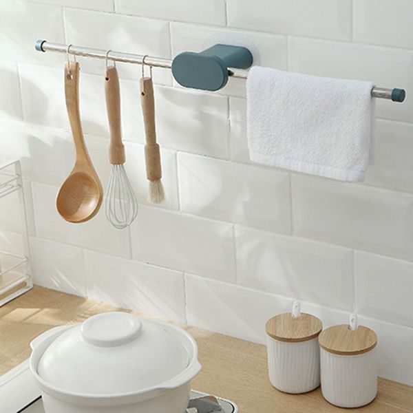 

towel racks bar suction cup dual post rack bathroom holder stainless steel no drilling wall shelf for kitchen home ts1