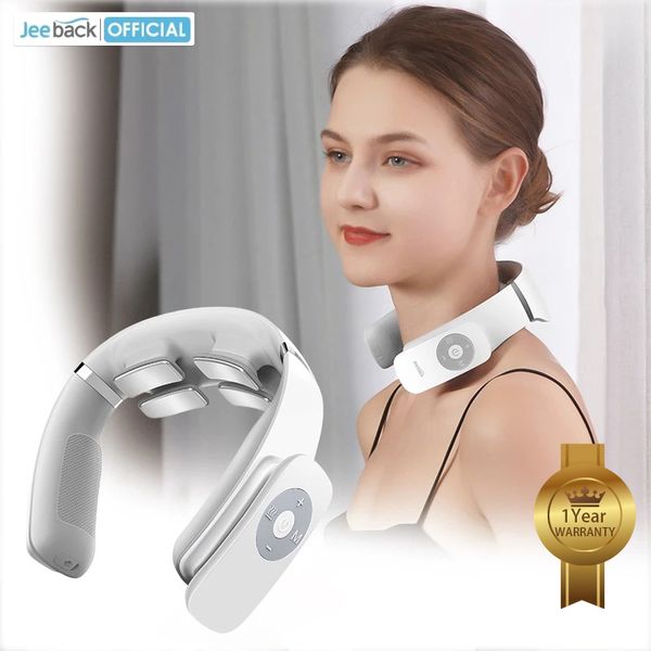 

jeeback g3 neck massager relieve neck pain with 4x vibrating heads and compress