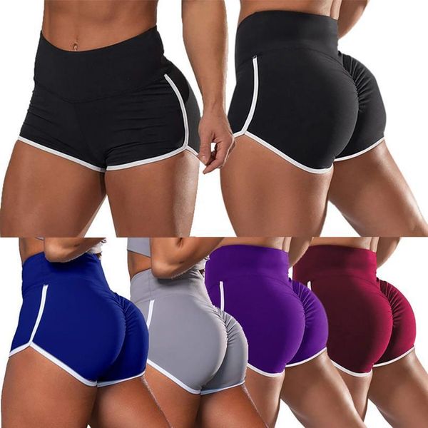 

summer patchwork high waist women short slim sport jogging fcycling gym girls push up clothing, White;black