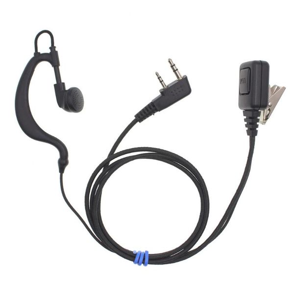 

walkie talkie g-type earhook earpiece thick braided wire headset for 2 pin two way radio in-ear c hook baofeng uv-5