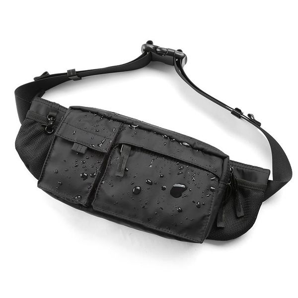 

waist bags moyyi waterproof crossbody bag men casual shoulder with sports belt chest zipper multi-layer backbags pack