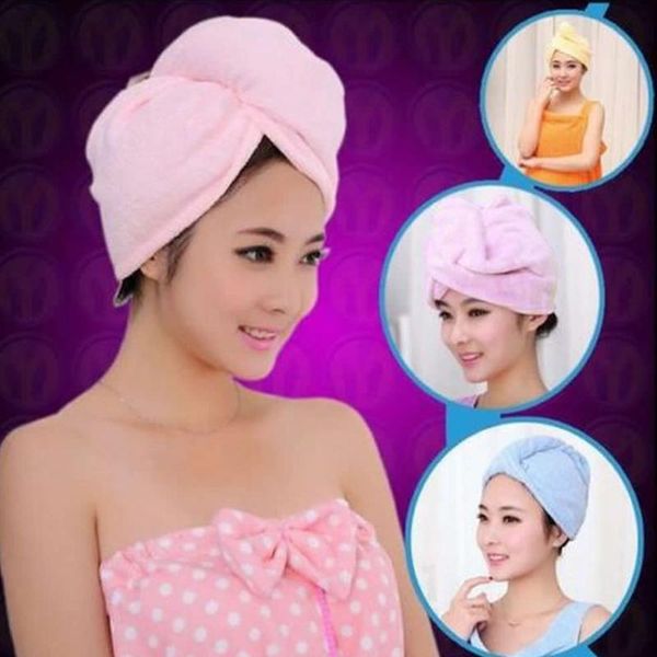 

towel quick dry microfiber hair magic drying turban wrap hat cap spa bathing w0yf