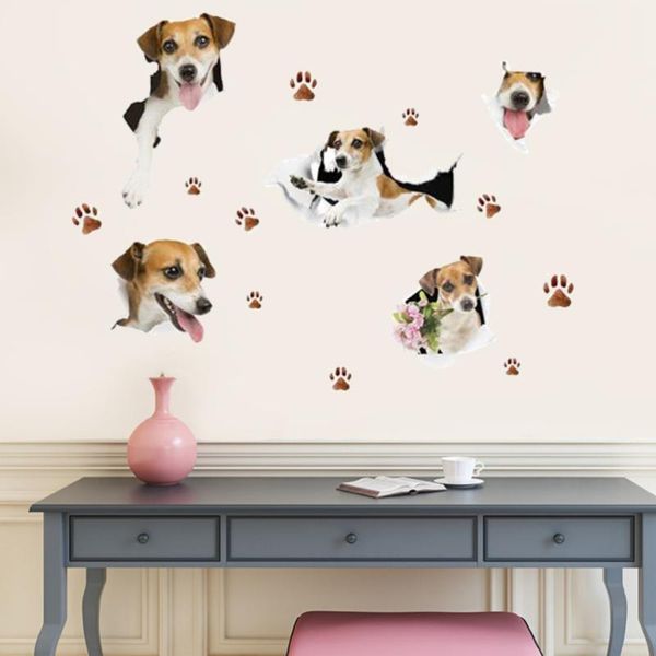 

wallpapers 3d dog wall stickers removable art decals for living room home decoration