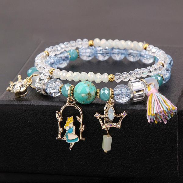 Charm Bracelets Chenfan Koreli Patlamış Mısır Boncuklar Küçük Daisy Bee Taze Transit Taç Kız Kolye Hediye Bileziği Kadınlar İçin