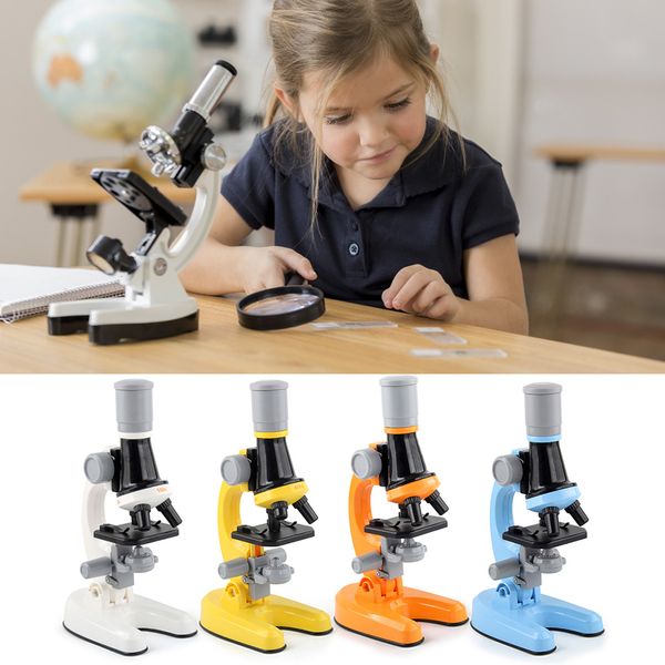 

1200x simulation microscope kit fun hd kids educational toys with led preschool training aid children gifts for experiment#38