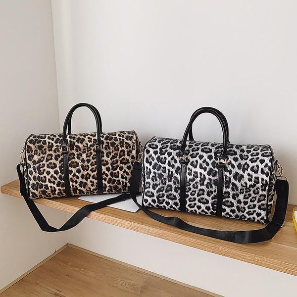 

in leopard large-capacity travel bag,pu bucket bag,business bag,fitness bag,waterproof swimming bag,16 inch tote bag duffel bags