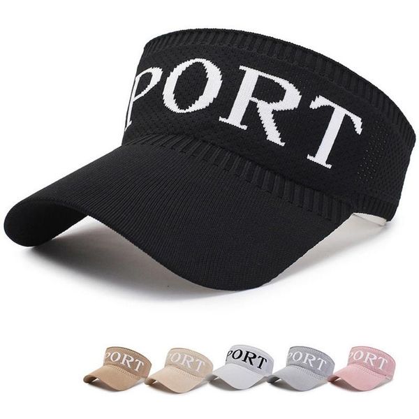 

wide brim hats women's summer hat sun visor ladies sports empty printing tennis cap running breathable shade peaked adjustable ty0041, Blue;gray