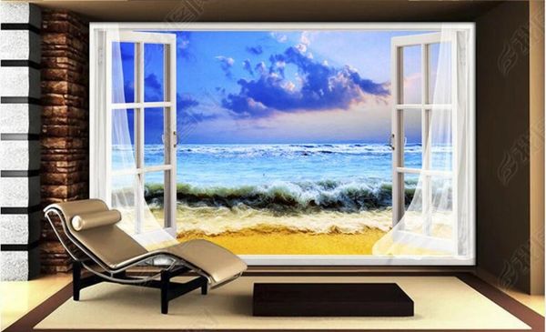 

wallpapers 3d po wallpaper for walls in rolls custom mural modern ocean wave blue sky landscape home decor living room wall stickers