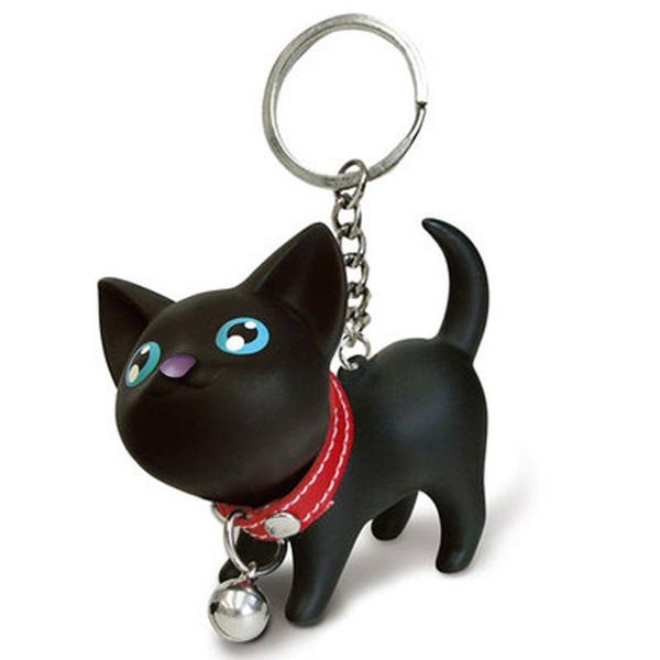 

keychains fashion cat kitten keychain keyring bell toy lover key chain rings for handbag nin668, Silver