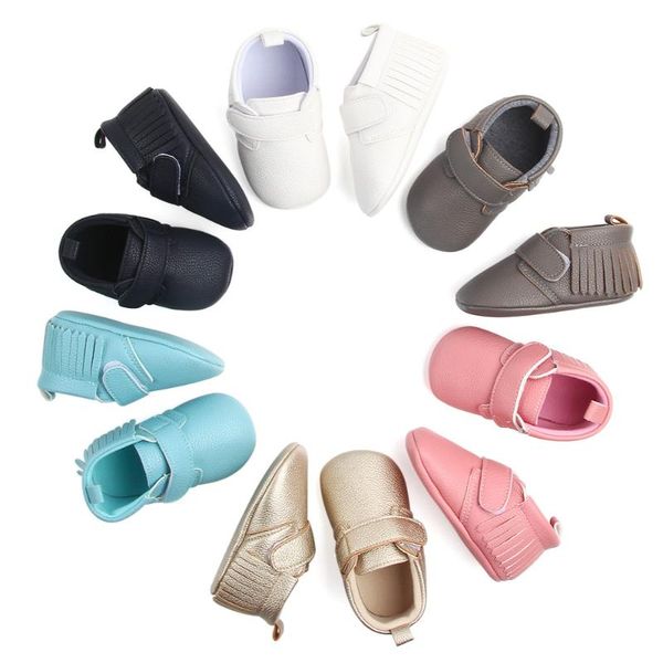 

first walkers born infant boy girl classical lace-up tassels suede sofe anti-slip toddler crib crawl shoes moccasins baby wholesale