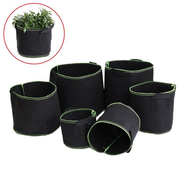 

1/2/3/5/7/10 gallon black felt pots garden plant grow bag container planters &