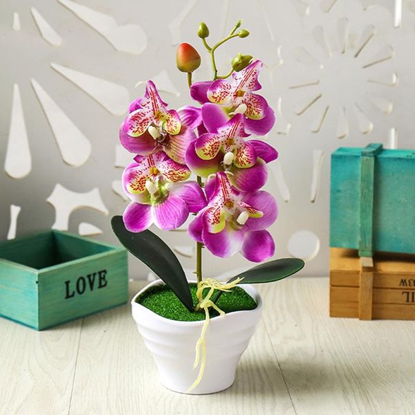 

decorative flowers & wreaths home artificial flower five heads potted plant phalaenopsis bonsai decorations ornaments