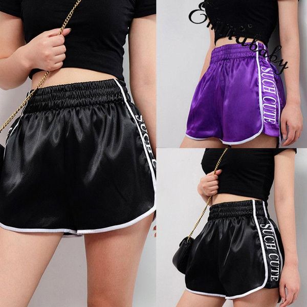 

women's shorts women ladies high waist summer waistband skinny elastic, White;black