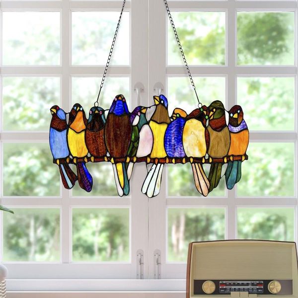 

decorative objects & figurines stained bird window hanging suncatcher acrylic birds decoration