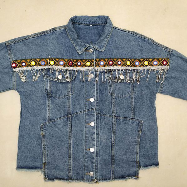 

women's jackets pattern: spring slices of women denim unique jackets breasted lapela streetwear loosely famale outerwear short jackets., Black;brown