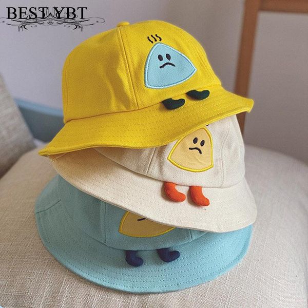 

wide brim hats baby hat summer leisure solid bucket sun cap children boy caps girl fisherman cartoon, Blue;gray