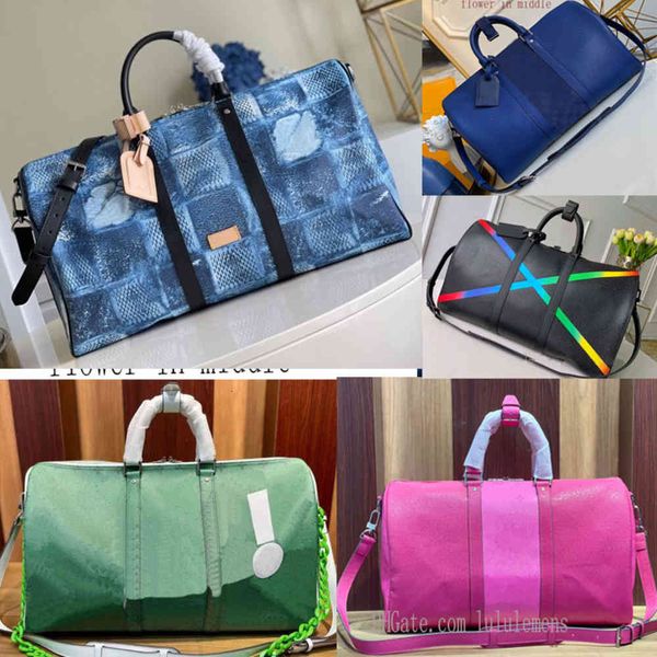 

32colors overnight bag green blue pink designers bags 50 45 handbag travels purse geninue leather pattern luggage duffel tote basketball
