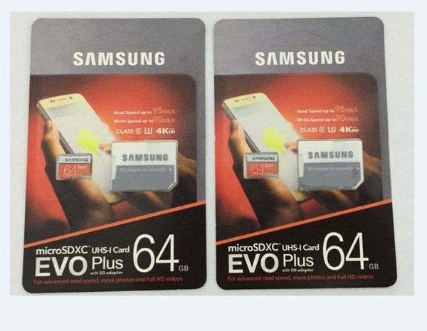 8G/16GB/32GB/64GB/128GB/256GB Scheda micro sd Samsung EVO+ Plus di alta qualità U3/scheda TF per smartphone C10/Registratore per auto Schede di memoria 95MB/S