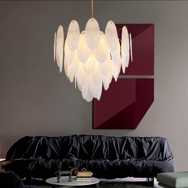 

pendant lamps modern glass leaf led lights living dining room decor lamp bedroom drop light fixtures hanging luminaire