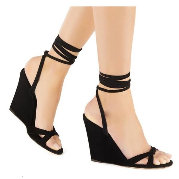 

sandals you'll see more recent black yellow woman fashions suede lace up to sandals feminine wedges open toe simple size large casual o