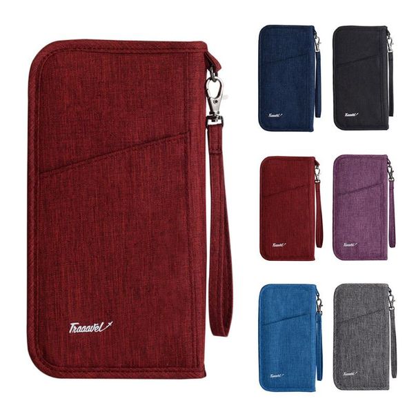 

wallets men and women long womens purses style leisure passport package documents storage portefeuille femme#g8, Red;black