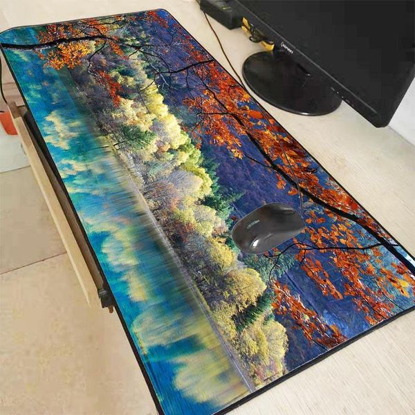

mouse pads & wrist rests mairuige tree flower scenery speed version large gaming pad lock edge mat for lapcomputer desk keyboard