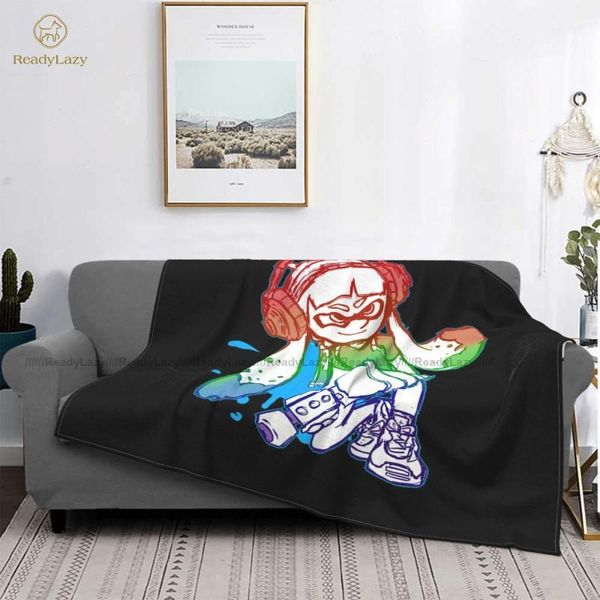 

blankets splatoon blanket super soft fashion bedspread aesthetic fleece chair