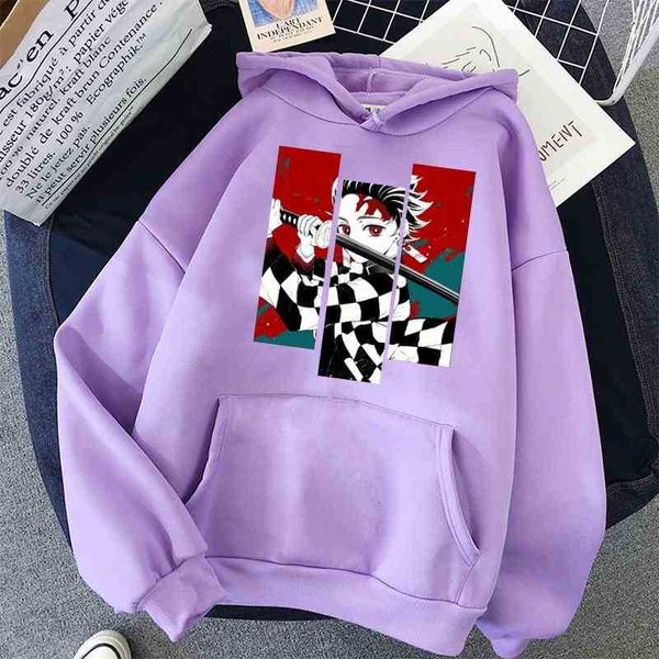 

demon slayer anime tanjiro and nezuko hoodie sweater korean women kpop street style sweatshirt girl streetwear sudadera mujer, Black