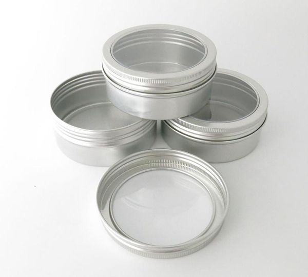 

200g aluminum jars with clear 200ml big metal case for candy tea container storage bottles &