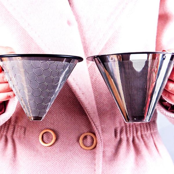 

coffee filters portable reusable mesh v60 stainless steel hand dripper funnel strainer density accesorios cafe coffeeware