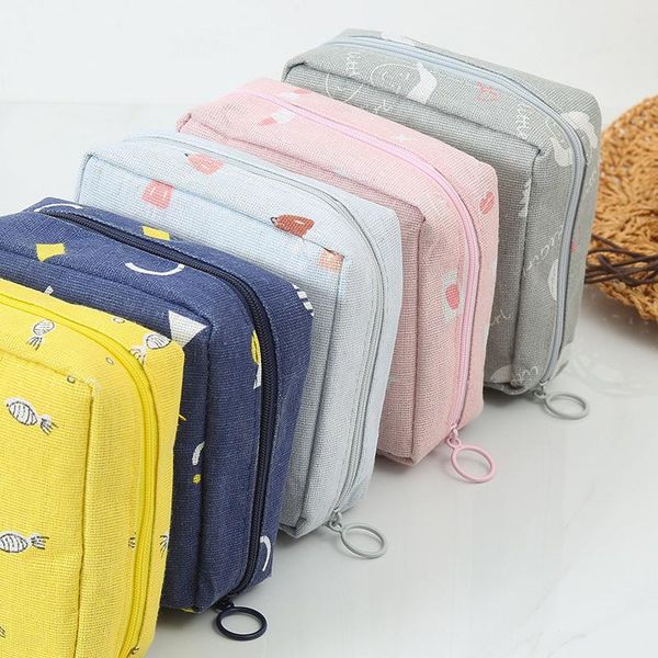 

women girl tampon storage bag portable organizer cosmetic wallet female purse coin headphone case sanitary pad bags