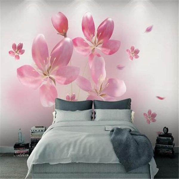

wallpapers pink flowers po for walls 3d wall murals living room bedrooms romantic painting papers home decoration