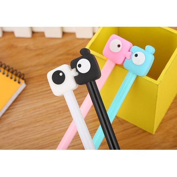 

gel pens kawaii couples gelpen school office stationery fine tip pen 0.5mm black ink little roller ball love cartoon silicon waterpen