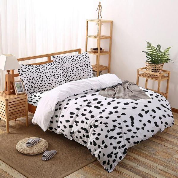 

bedding sets black spots white background set for bedroom soft bedspreads bed home duvet cover quilt pillowcase