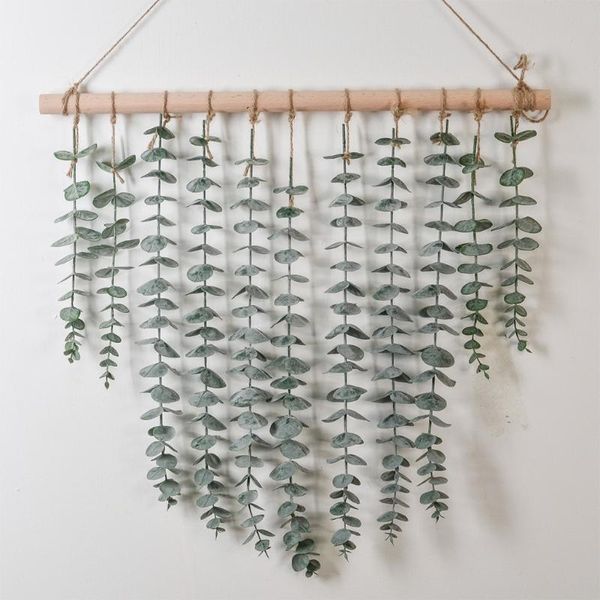 

decorative objects & figurines artificial eucalyptus wall hanging decor fake leaves greenery farmhouse rustic art for wedding