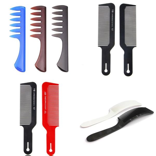 

hair brushes black static long waved teeth carbon comb women make smooth professional hairdressing men for hairstyling, Silver