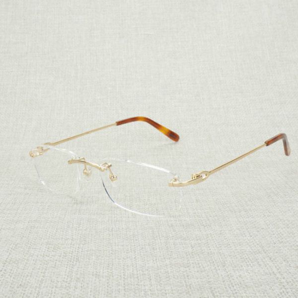 

design sunglasses luxury rimless clear frame men square eyeglasses for computer reading oculos gafas for beaching driving 011n, White;black