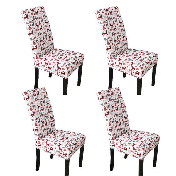 

chair covers 4pcs easy install elastic printed restaurant universal soft festival cover banquet party for christmas washable home decor