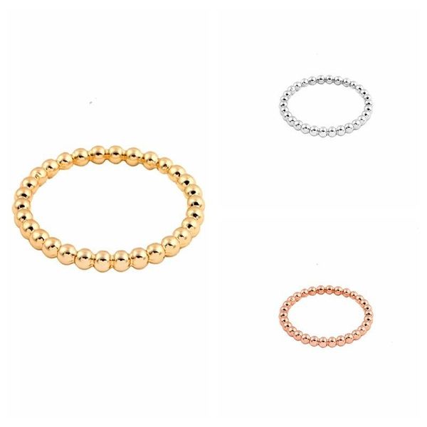 

beaded, strands simple round bead ring for women, Black