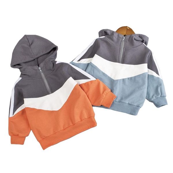 

autumn boys jacket striped cotton casual girls hoodies long sleeve hooded sports sweater sweatshirt 1-4 years kids clothes jackets, Blue;gray