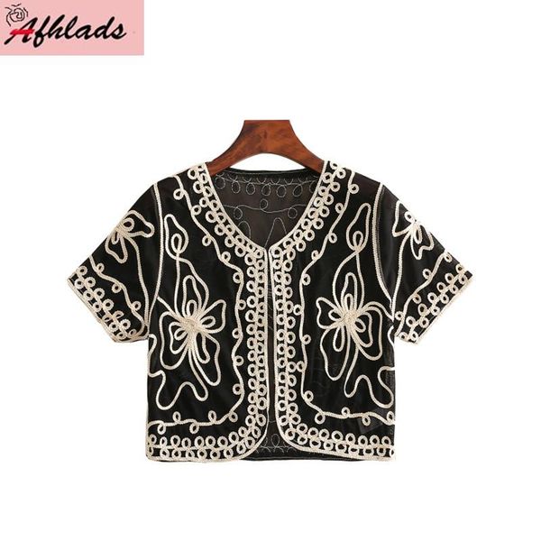 

women's jackets summer beach holiday solid color lace fashion cloak female short sleeve perspective cardigan outerwear, Black;brown