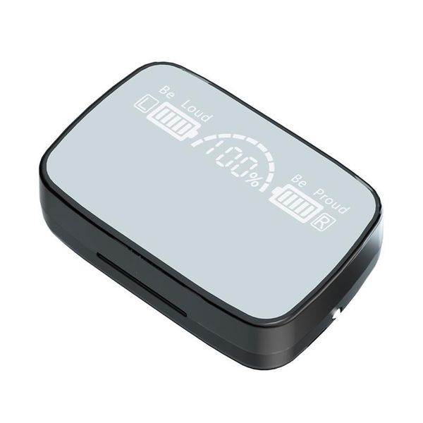 

bluetooth earbuds led display touch control wireless in-ear tws headset with charging case for phone game noise canceling headphones & earph