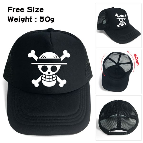 

chopper anime skull straw hat luffy trafalgar d water law gift cartoon men women boys girls mesh base ball cap hat cosplay, Blue;gray
