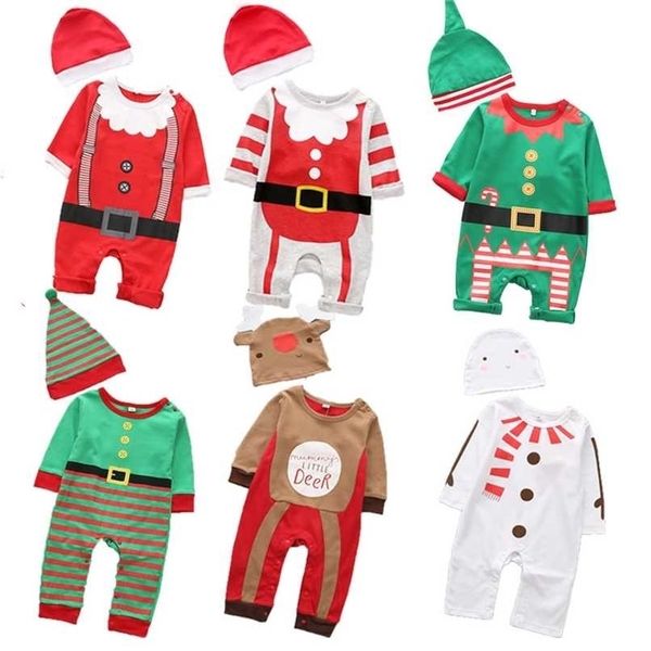 

christmas clothes baby rompers boy girl kids romper hat cap set santa claus baby costume christmas gift born 211023, Blue