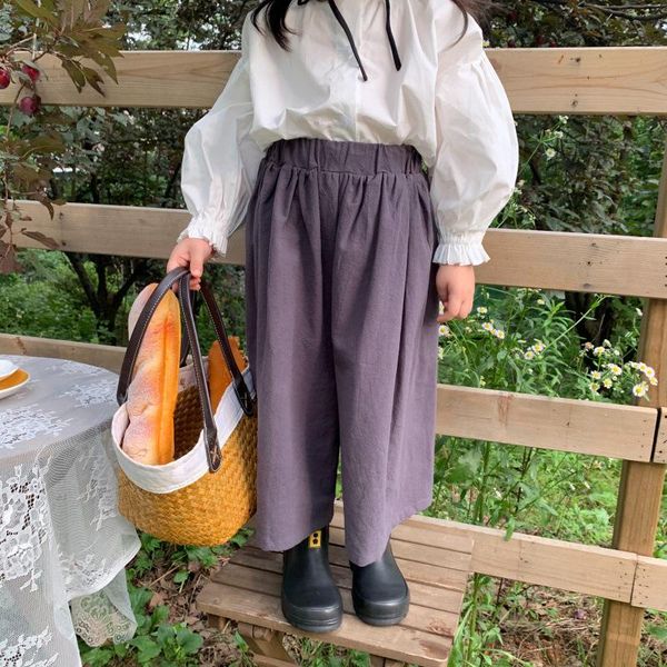 

fashion kids girls korean style wide leg pants shorts, Black