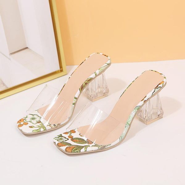 

dress shoes women sandals pvc crystal heel transparent clear heels summer pumps shoe size 35~43, Black