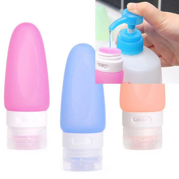 

storage bottles & jars 37/60/89ml candy color silicone refillable bottle lotion cosmetic container shampoo squeezable empty tube flip lid