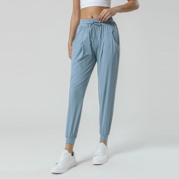 

yoga outfit ultra soft drawstring fitness training sports joggers women breathable workout leisure exercise sweatpants with two side pocket